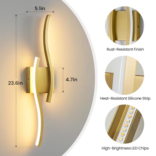 Gold LED Bathroom Vanity Lights