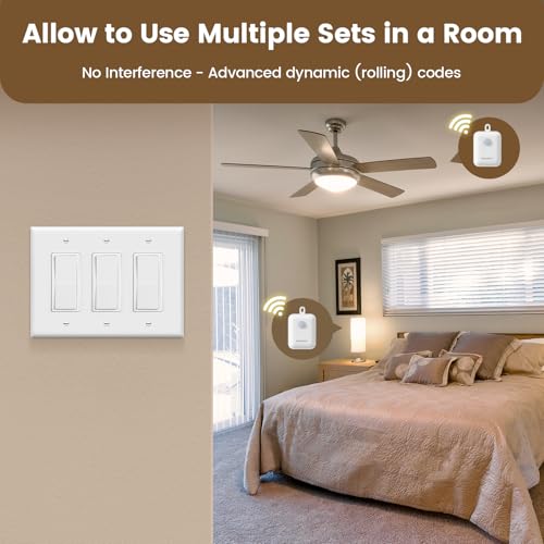 3 Way Wireless Light Switch and Receiver Kit