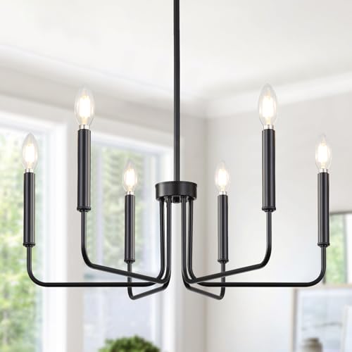 6 Light Black Chandelier