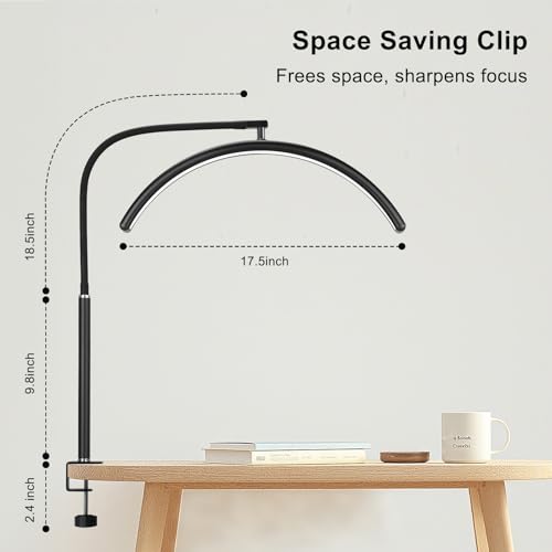 Professional Half Moon LED Desk Light for Nail Techs & Artists