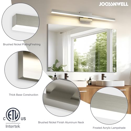 Brushed Nickel Bathroom Vanity Light Fixture Over Mirror