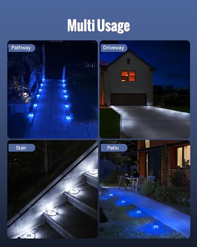 Solar Driveway Dock Lights Waterproof 4 Pack (4 Count)