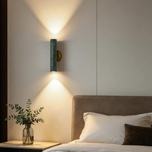 Green Marble Cylinder Wall Sconce