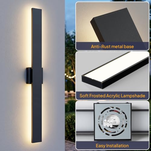 2 Pack 39.4in LED Outdoor Wall Lights Dimmable (39.4in)