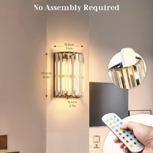 Black Battery Operated Wall Sconces Set of Two