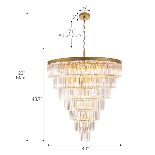 Large Crystal Chandelier for High Ceiling