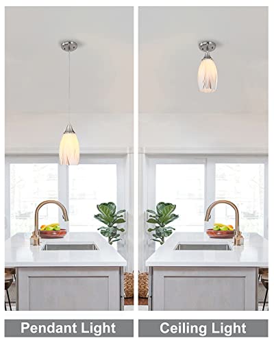 Mini Milk Glass Pendant Lights
