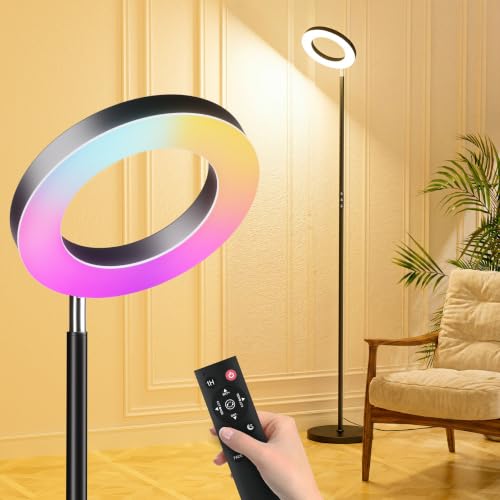 36W 3500LM Super Bright Floor Lamps for Living Room (Black-Single Sided)