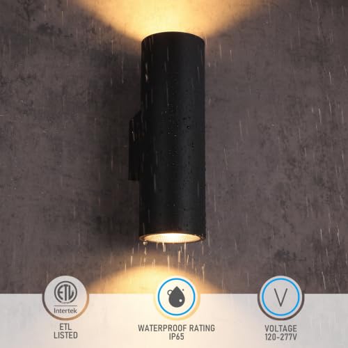 4 Pack 18 Inch 5CCT LED Cylinder Up Down Wall Light Outdoor (4 Count)
