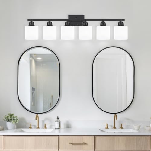 6 Light Black Vanity Lights for Bathroom