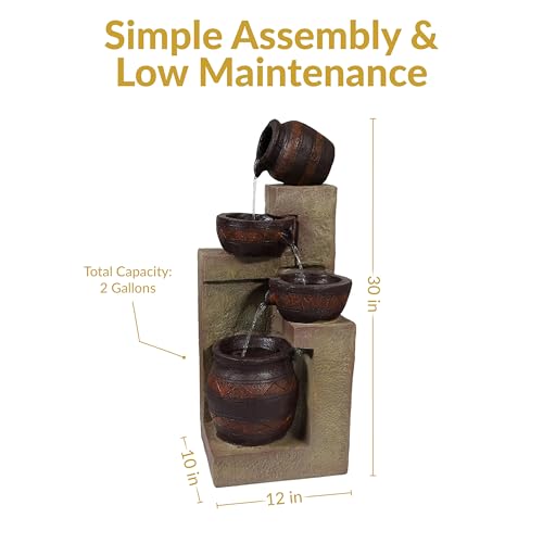 Sunnydaze Cascading Terra Bowls 30