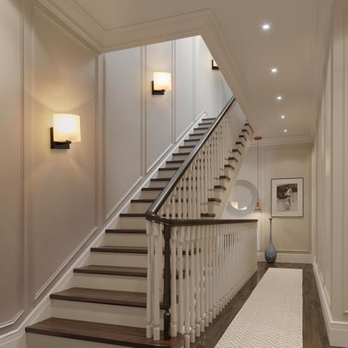 Small Flat Modern Acrylic Indoor Hardwired Black Wall Sconce Light Set of 2 (2 Count)