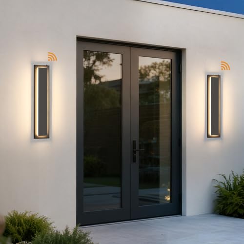 23.6'' Dusk to Dawn Outdoor Sconce Lights Black Exterior Lighting Fixtures (2 Count)