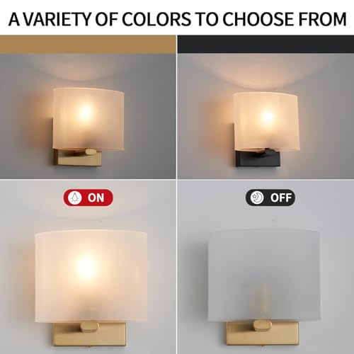 Small Flat Modern Acrylic Indoor Hardwired Gold Wall Sconce Light Set of 2 (2 Count)