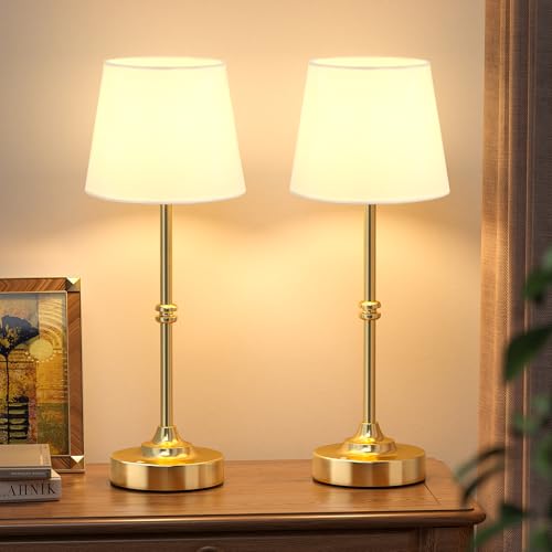 Rechargeable Cordless Table Lamp Gold (2 Count)