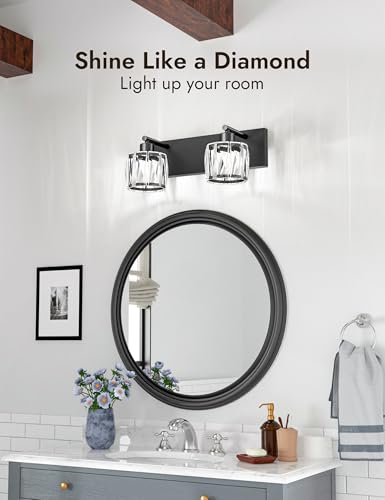 Crystal Vanity Lights for Bathrooms (2 Count)