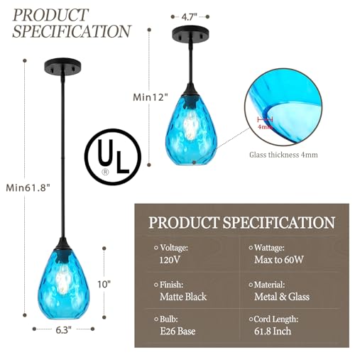 Black Pendant Lights Kitchen Island 2 Pack (2 Count)