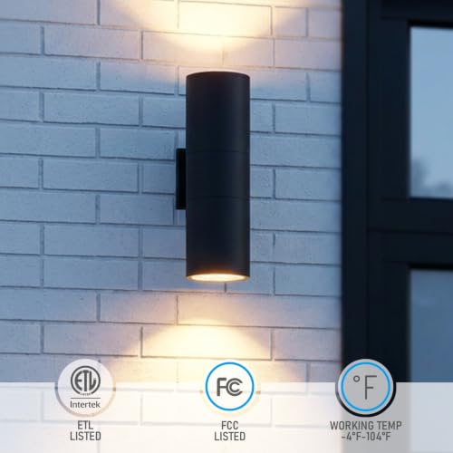 2 Pack 18" Outdoor Cylinder Wall Light (2 Count)
