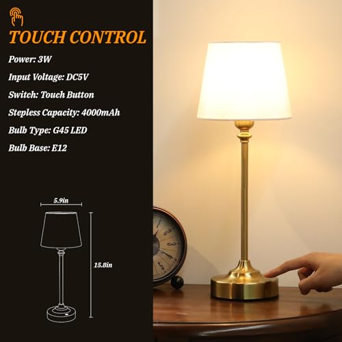 Cordless Table Lamps Rechargeable Set (2 Count)