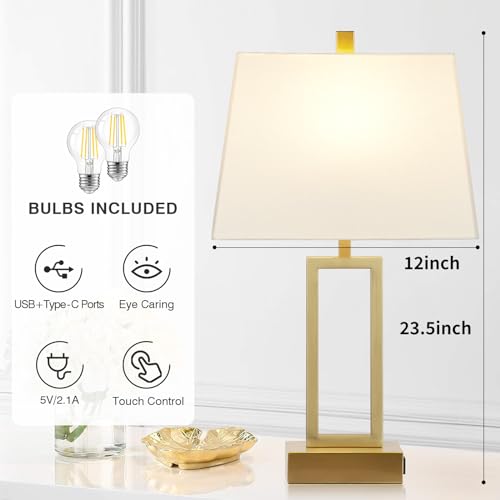 23.5" Touch Control Table Lamps Set of 2 (2 Count)