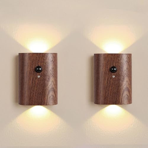 2 Pack Wood Step Light with Motion Sensor (2 Count)