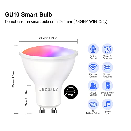 GU10 Smart Spot Light Bulb Compatible with Alexa