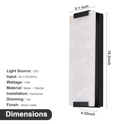 14.2in Alabaster Wall Sconces (2 Count)