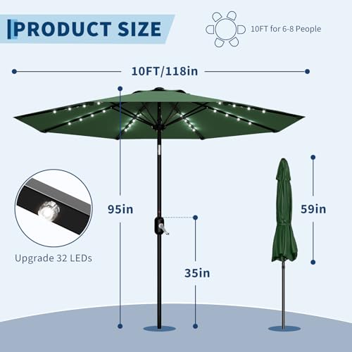 Patio Umbrella with Solar Lights