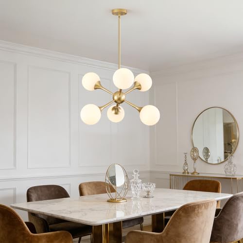 26" Glass Globe Chandelier 6