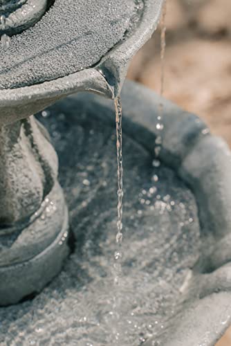 51" 3 Tier Outdoor Freestanding Waterfall Fountain with Pump and Pineapple Finial
