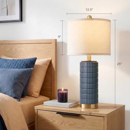 25'' Blue Table Lamps for Bedroom Living Room Set of 2 (2 Count)