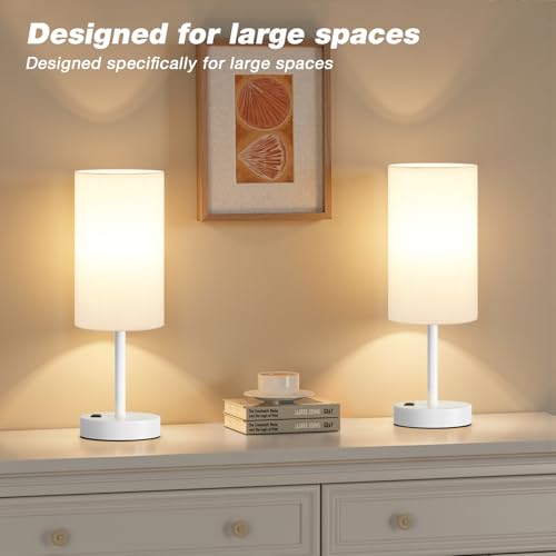 17.4" White Lamp for Bedroom