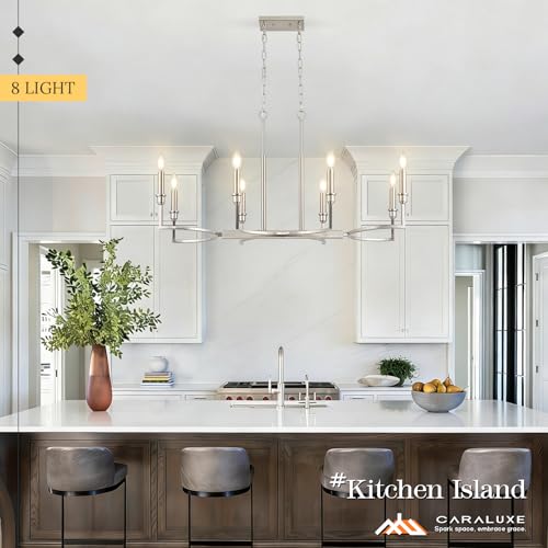 8 Light Candelabra Chandelier Dining Room Nickel Chandeliers 38in
