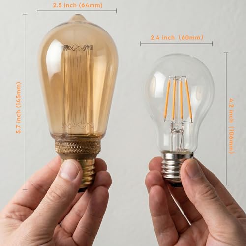 Vintage Edison Light Bulb Decorative Dimmable LED Bulb Amber ST64