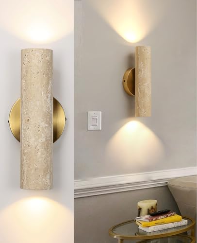11" Natural Travertine Wall Sconce