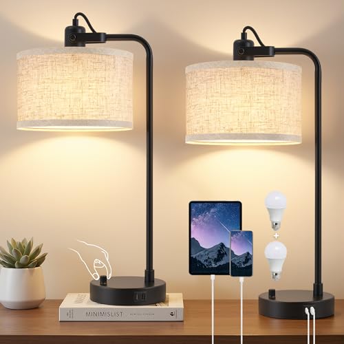 Black Table Lamp Set of 2