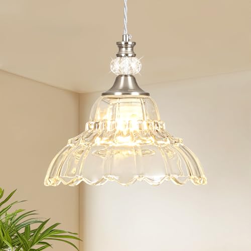 1 Piece Chandelier in Brushed Nickel Finish with Flower (1-Light / Nickel)