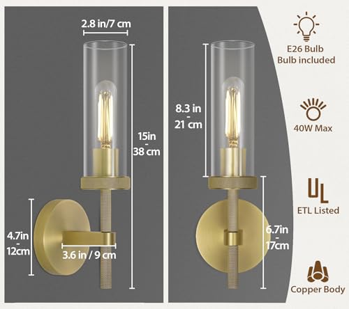 Knurled Brass Wall Sconces Indoors