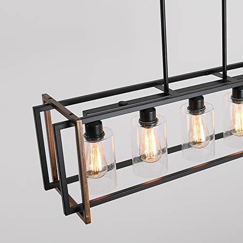 5 Light Black and Bronze Kitchen Island Lighting