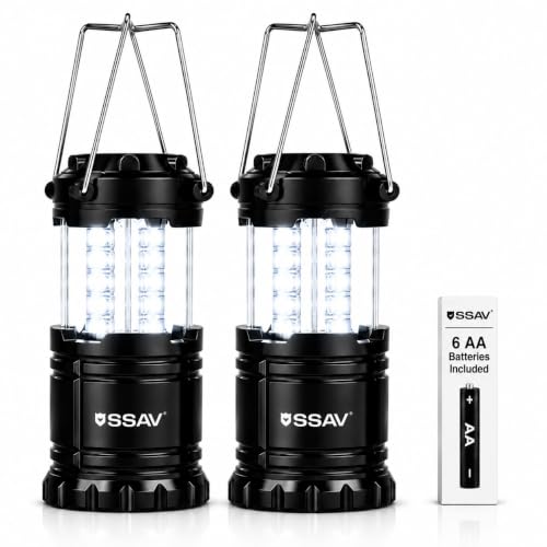 2 Pack Battery Powered LED Lanterns with Batteries for Each Lantern (2 Count)