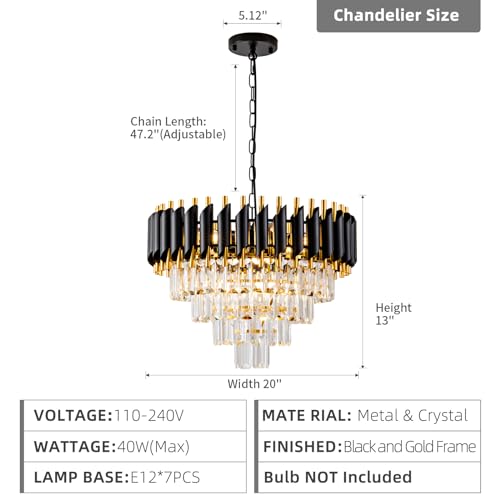 Modern Chandelier Gold and Black Crystal Chandeliers 4