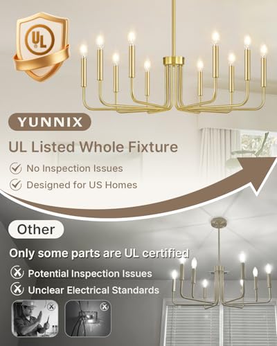 10 Light Gold Chandelier