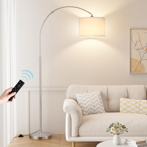 Dimmable Arc Floor Lamp with Remote
