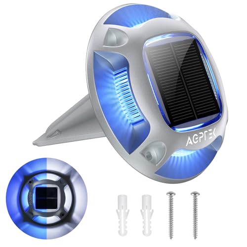 2 Colors in 1 Solar Driveway Light 1 Pack with Ground Spike Design