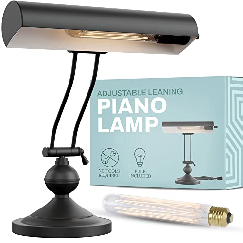 Classic Antique Retro Adjustable Leaning Piano Lamp Banker Desk Light with LED Bulb Included