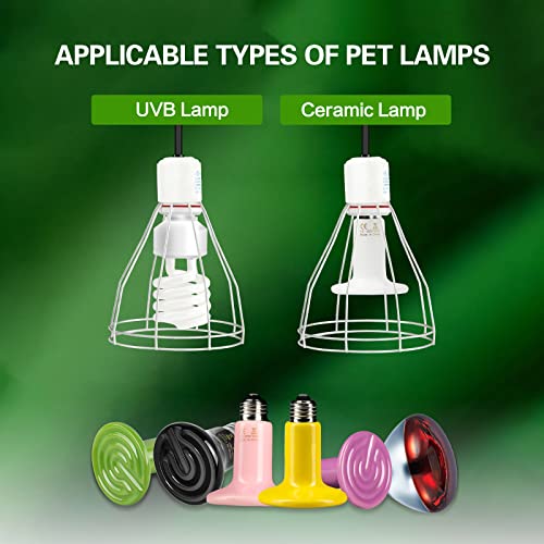 Clamp Lamp Light with Steel Cage Wire Grill Up to 250W E26 Socket