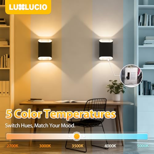 Black Up & Down Modern Indoor Outdoor LED Wall Sconce (Black / 1 pack)