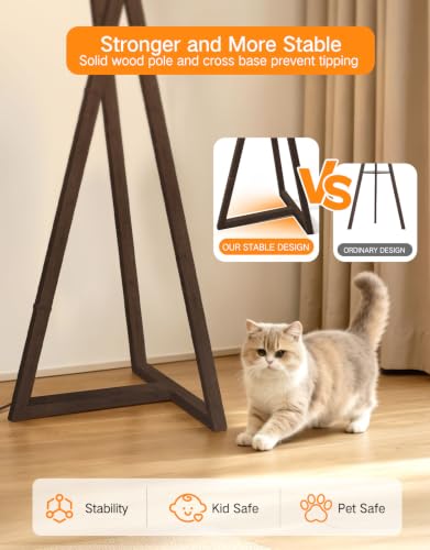 62" Wood Tripod Floor Lamp (Espresso Walnut)