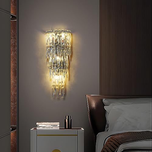 Wall Sconces Modern Crystal Wall light Fixtures Indoor Luxury Chrome Wall Lamp