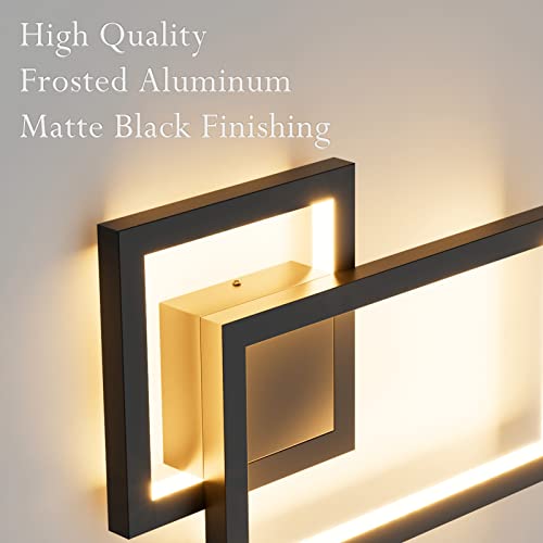 2 Pack Modern Indoor Wall Sconce 20W Aluminum Up and Down LED Modern Black Wall Sconce for Indoor Living Room Bedroom Hallway (2 Count)
